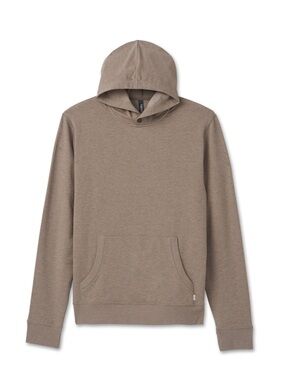 Vuori Austin Lightweight Brown Pullover Hoodie with Snap Detail Medium
